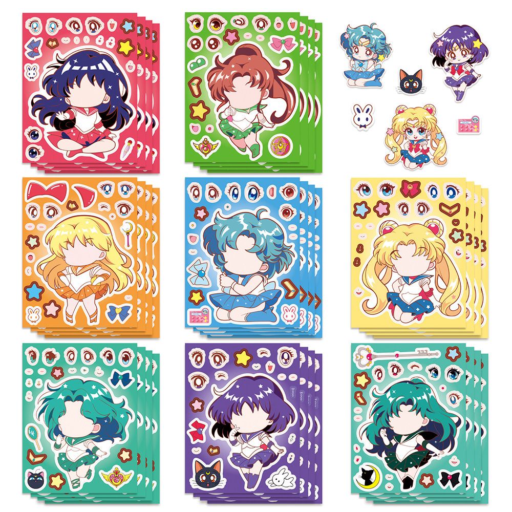 Anime Merchandise Posters - 8/16 autocollants DIY Sailor Moon à