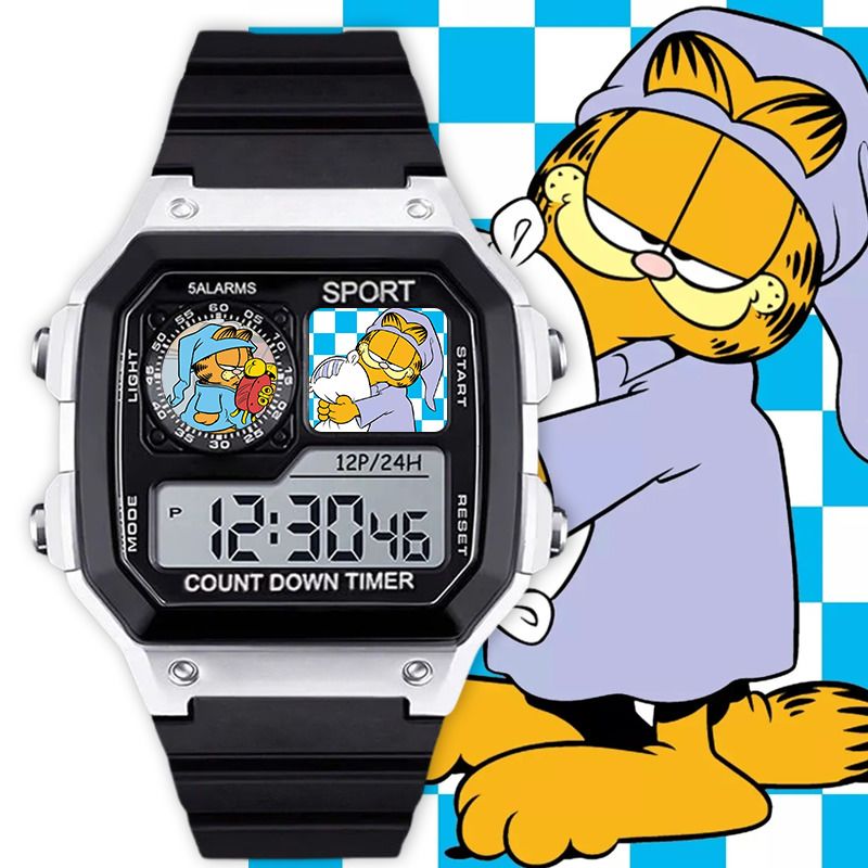 Anime Merchandise For Girls - Montre électronique Garfield mignonne pour étudiants,